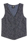 Bobeau Print Button-up Vest