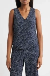 Bobeau Print Button-up Vest In Multi