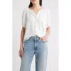 Bobeau Puff Sleeve Top In White