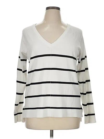 Pre-owned Bobeau Pullover Sweater In White