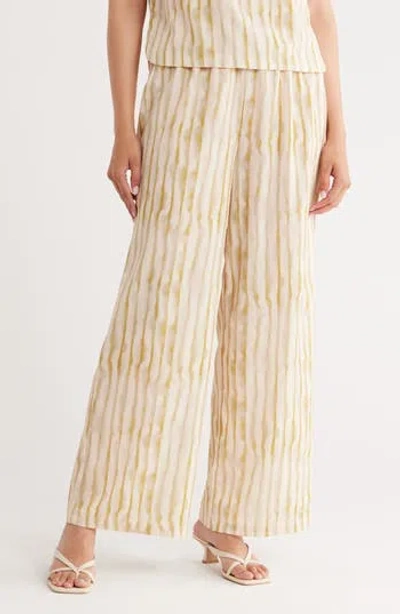 Bobeau Relaxed Drawstring Waist Pants In Yellow