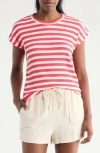 Bobeau Relaxed Drop Shoulder T-shirt In Multi