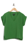 Bobeau Relaxed V-neck T-shirt In Green