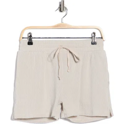 Bobeau Rib Drawstring Shorts In Neutral