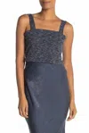 Bobeau Ribbed Marl Tank Top In Blue In Blue