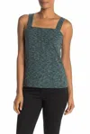 Bobeau Ribbed Marl Tank Top In Bottle Green In Green