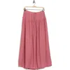 Bobeau Ruffle Edge Maxi Skirt In Pink