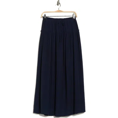Bobeau Ruffle Edge Maxi Skirt In Blue