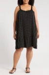 Bobeau Ruffle Slipdress In Black