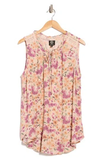 Bobeau Ruffle Spit Neck Sleeveless Top