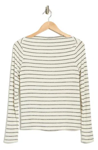 BOBEAU BOBEAU SAMMI RIBBED LONG SLEEVE HIGH NECK TOP