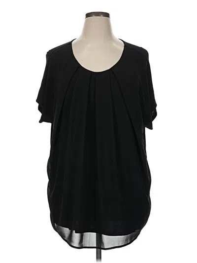 Pre-owned Bobeau Short Sleeve Blouse In Black
