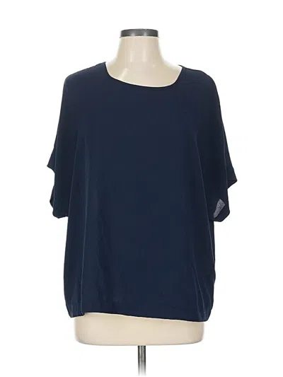 Pre-owned Bobeau Short Sleeve Blouse In Blue
