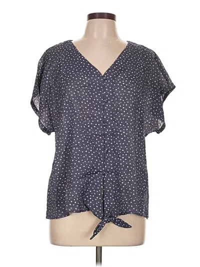 Pre-owned Bobeau Short Sleeve Blouse In Blue