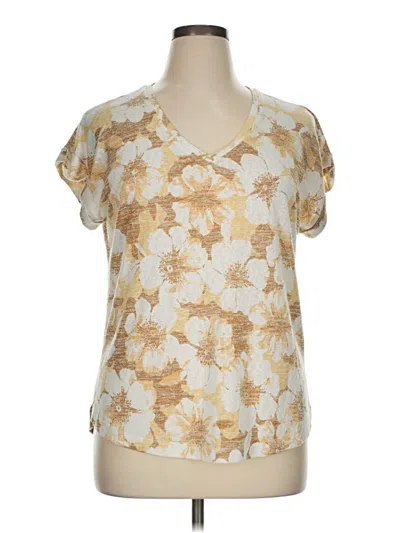 Pre-owned Bobeau Short Sleeve Blouse In Gold