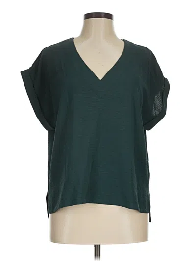 Bobeau Short Sleeve Blouse In Green