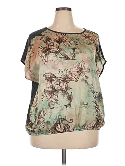 Pre-owned Bobeau Short Sleeve Blouse In Green