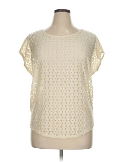 Pre-owned Bobeau Short Sleeve Blouse In Ivory