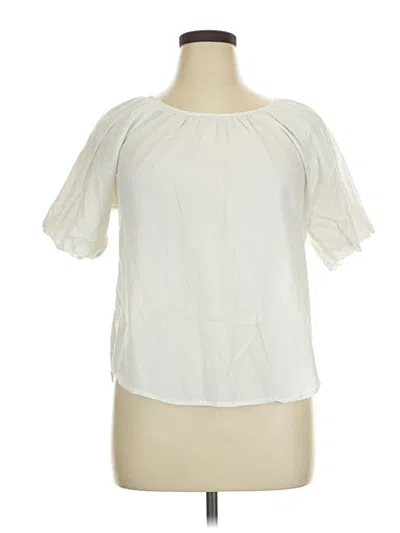 Pre-owned Bobeau Short Sleeve Blouse In Ivory