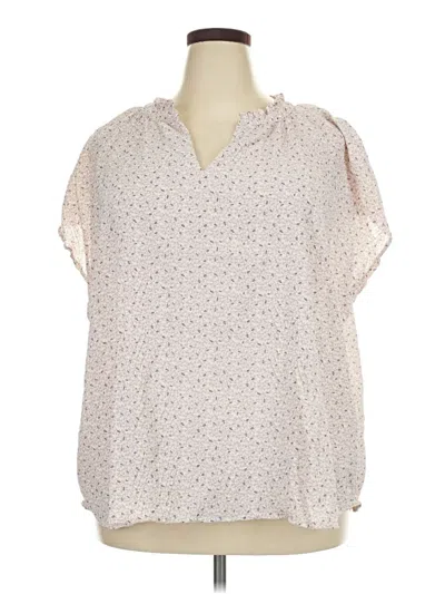 Pre-owned Bobeau Short Sleeve Blouse In Ivory