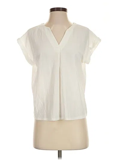 Pre-owned Bobeau Short Sleeve Blouse In Ivory