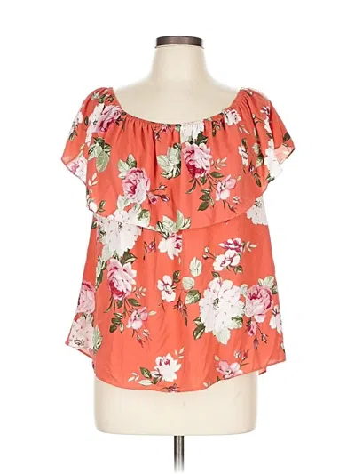 Pre-owned Bobeau Short Sleeve Blouse In Orange