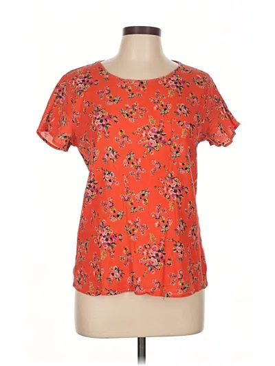 Pre-owned Bobeau Short Sleeve Blouse In Orange
