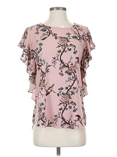 Pre-owned Bobeau Short Sleeve Blouse In Pink