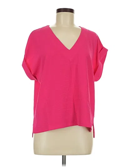 Bobeau Short Sleeve Blouse In Pink