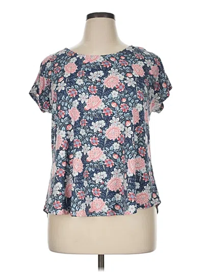 Pre-owned Bobeau Short Sleeve Blouse In Pink