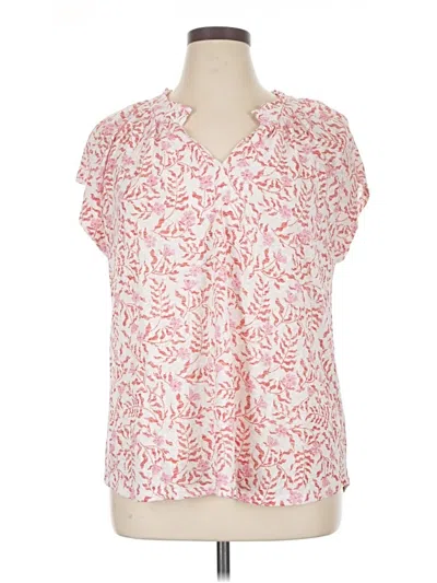 Pre-owned Bobeau Short Sleeve Blouse In Pink