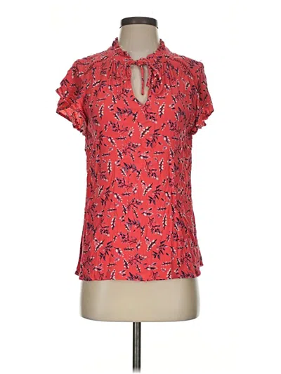 Pre-owned Bobeau Short Sleeve Blouse In Red