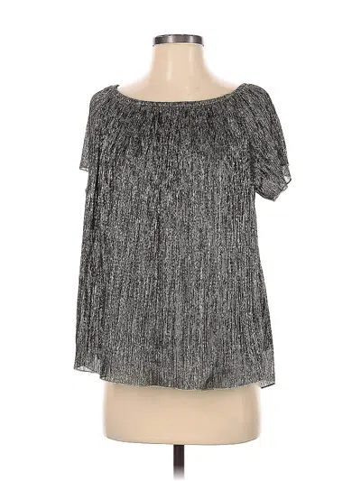 Pre-owned Bobeau Short Sleeve Blouse In Silver
