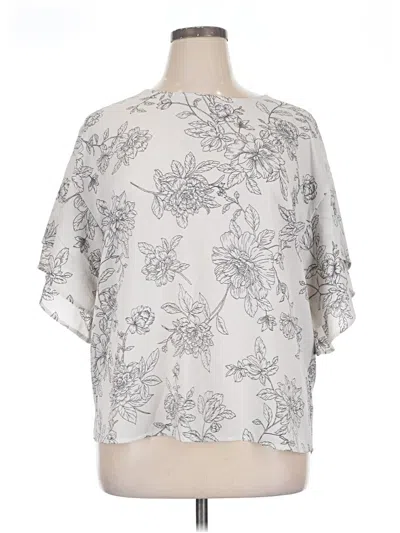 Pre-owned Bobeau Short Sleeve Blouse In Silver