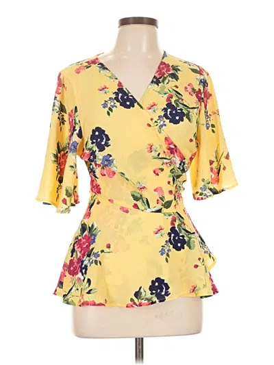 Pre-owned Bobeau Short Sleeve Blouse In Yellow