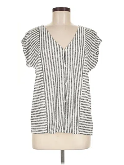 Pre-owned Bobeau Short Sleeve Button Down Shirt In Silver