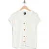 Bobeau Short Sleeve Button-up Top