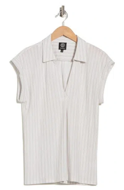 Bobeau Short Sleeve Knit Top In Gray