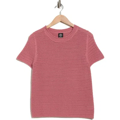 Bobeau Short Sleeve Open Knit Sweater