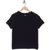 Bobeau Short Sleeve Open Knit Sweater In Blue
