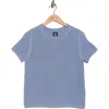 Bobeau Short Sleeve Open Knit Sweater In Blue