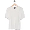 Bobeau Short Sleeve Piqué Knit Button-up Shirt In White