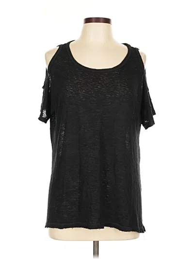Pre-owned Bobeau Short Sleeve Top Black Cold Shoulder Neckline Tops