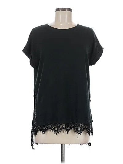 Pre-owned Bobeau Short Sleeve Top Black Scoop Neck Tops