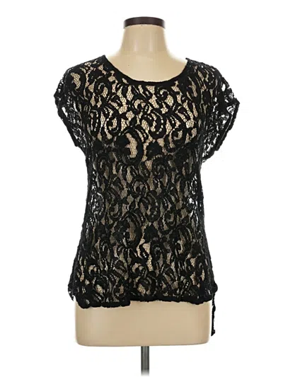 Pre-owned Bobeau Short Sleeve Top Black Scoop Neck Tops