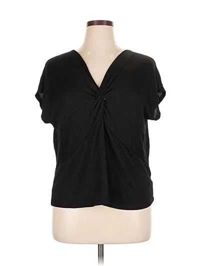 Pre-owned Bobeau Short Sleeve Top Black V Neck Tops