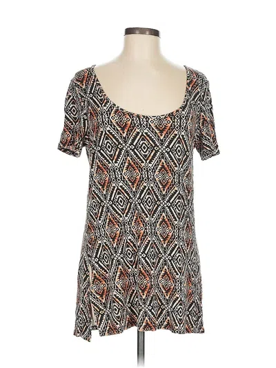 Pre-owned Bobeau Short Sleeve Top Brown Square Neckline Tops