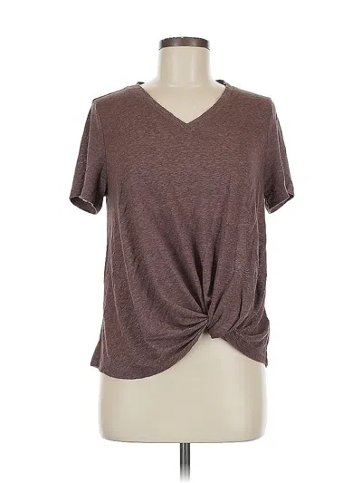 Pre-owned Bobeau Short Sleeve Top Brown V Neck Tops