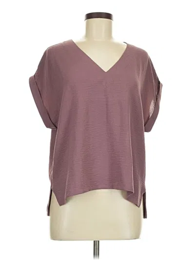 Pre-owned Bobeau Short Sleeve Top Burgundy V Neck Tops