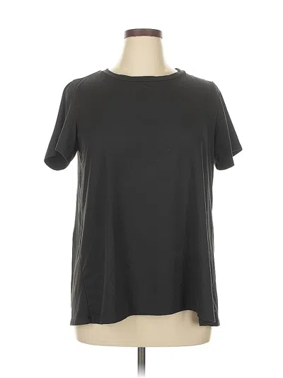 Pre-owned Bobeau Short Sleeve Top Gray Solid Pattern Crew Neck Tops